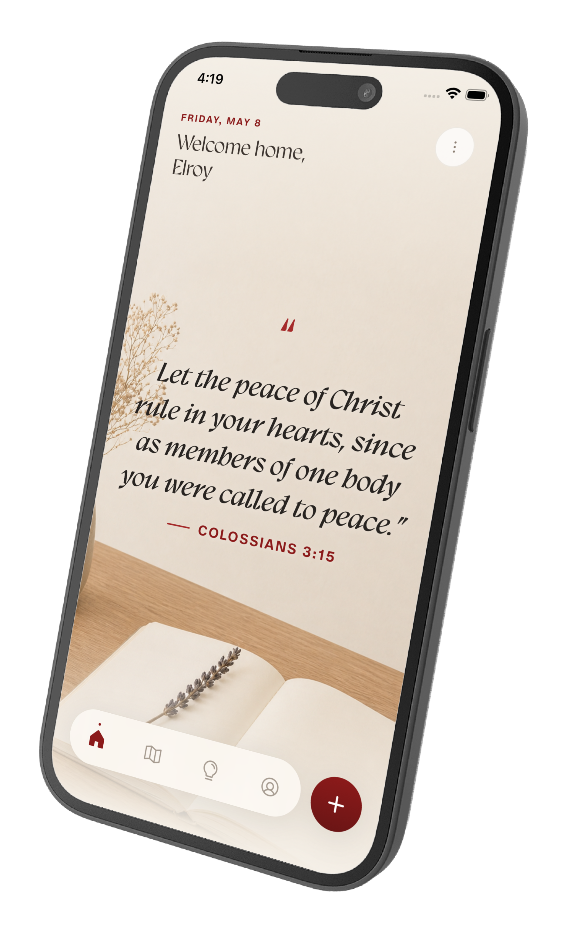 Selah app preview on iPhone